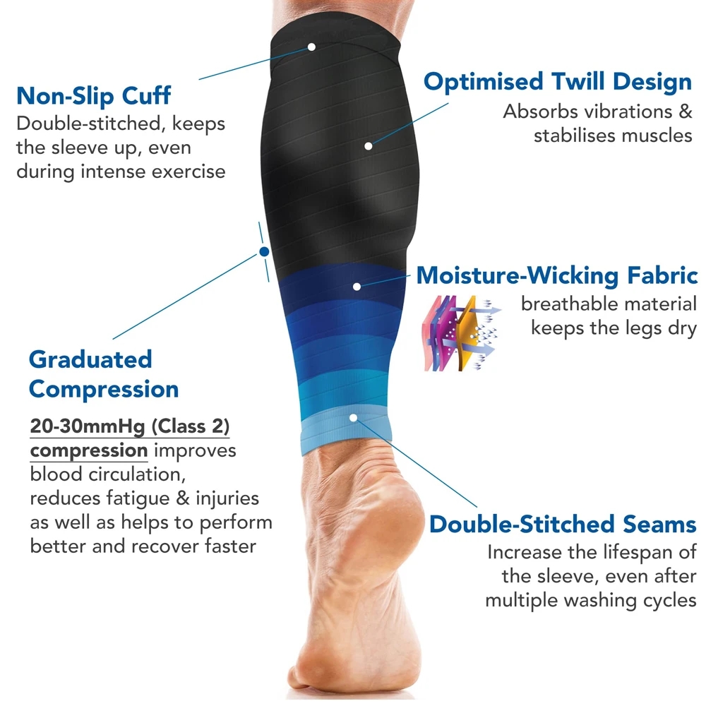 1쌍 종아리 압박 슬리브 20-30mmHg 여성 남성  - Compression Knee Sleeve 리뷰 및 가격